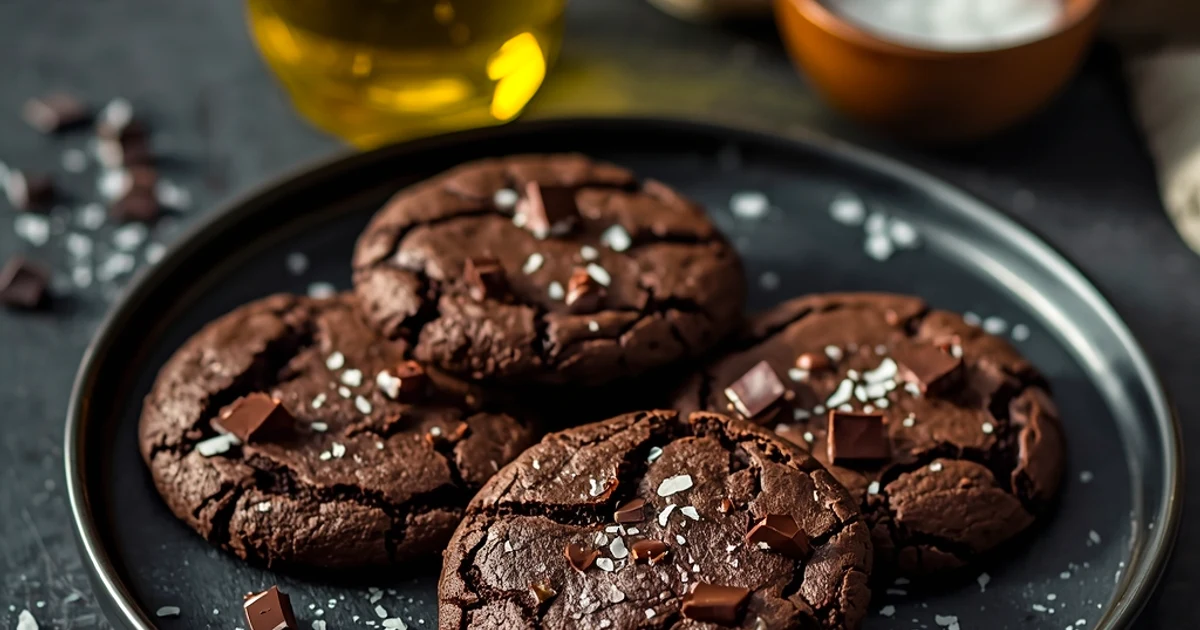 Biscuits moelleux au double chocolat et à l'huile d'olive