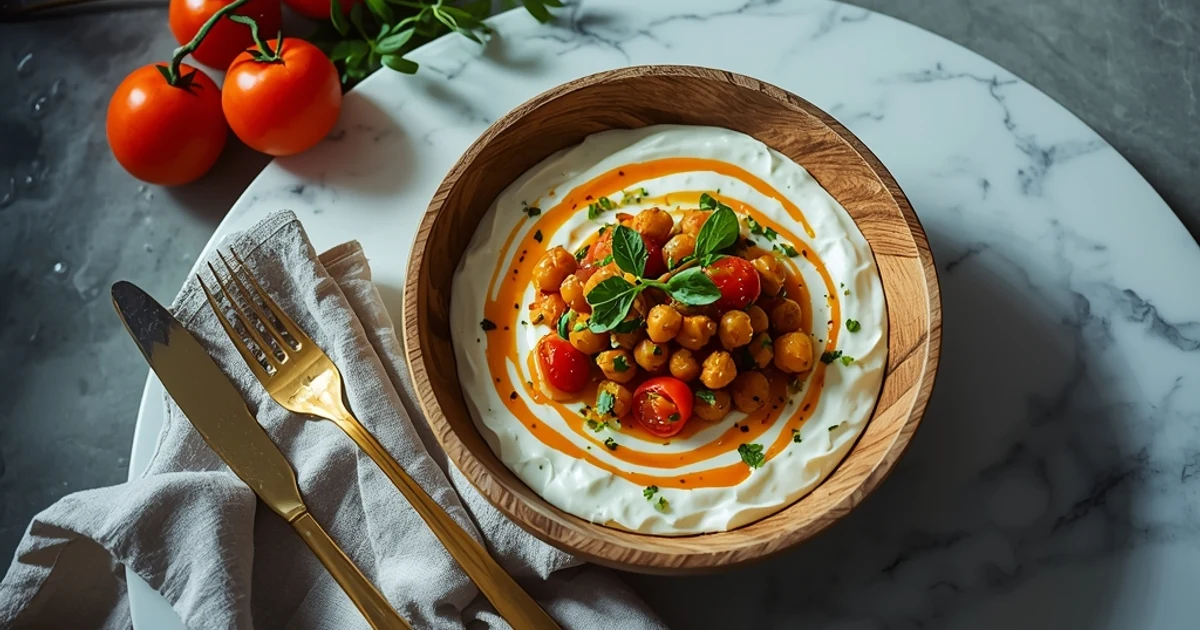 Bol de Yaourt Méditerranéen : Fraîcheur Citronnée et Pois Chiches Fondants