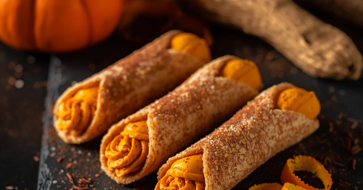 Cannolis d'automne à la crème de courge et florentines à l'orange