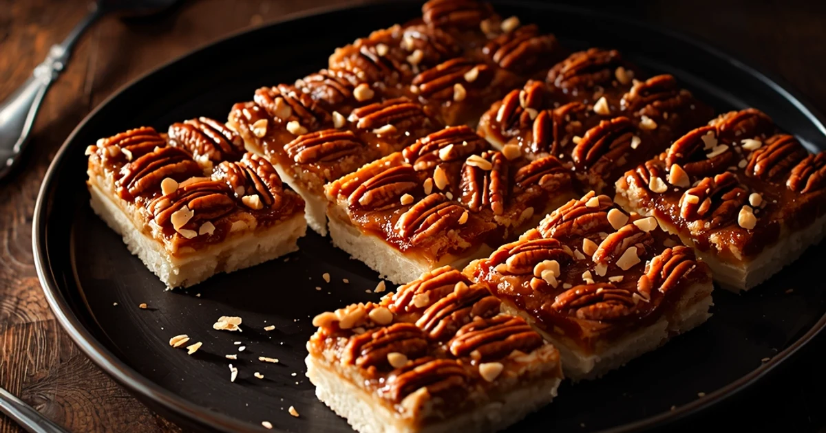 Carrés gourmands aux noix de pécan caramélisées et sablé fondant