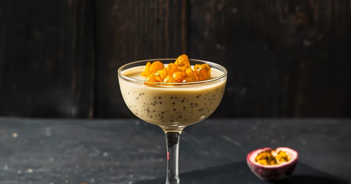Crème onctueuse aux graines de chia et fruit de la passion
