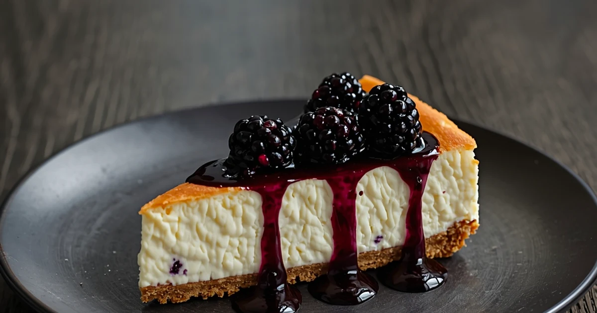 Gâteau Fondant au Fromage de Chèvre et Compotée de Mûres Fraîches