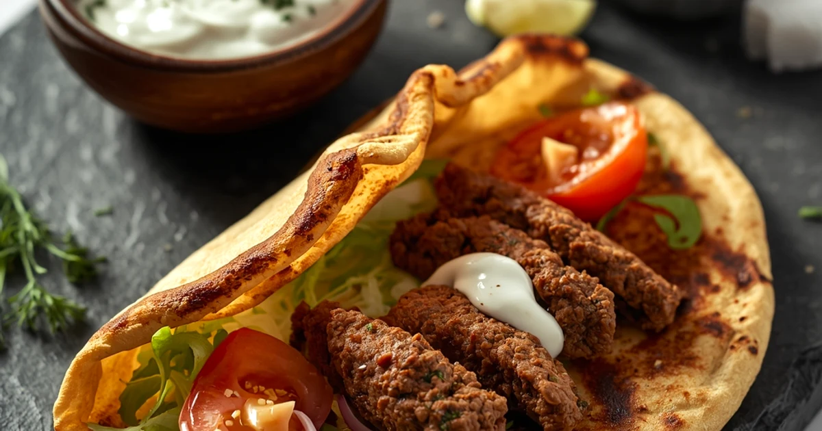 Kebab turc de bœuf croustillant au four sur plaque
