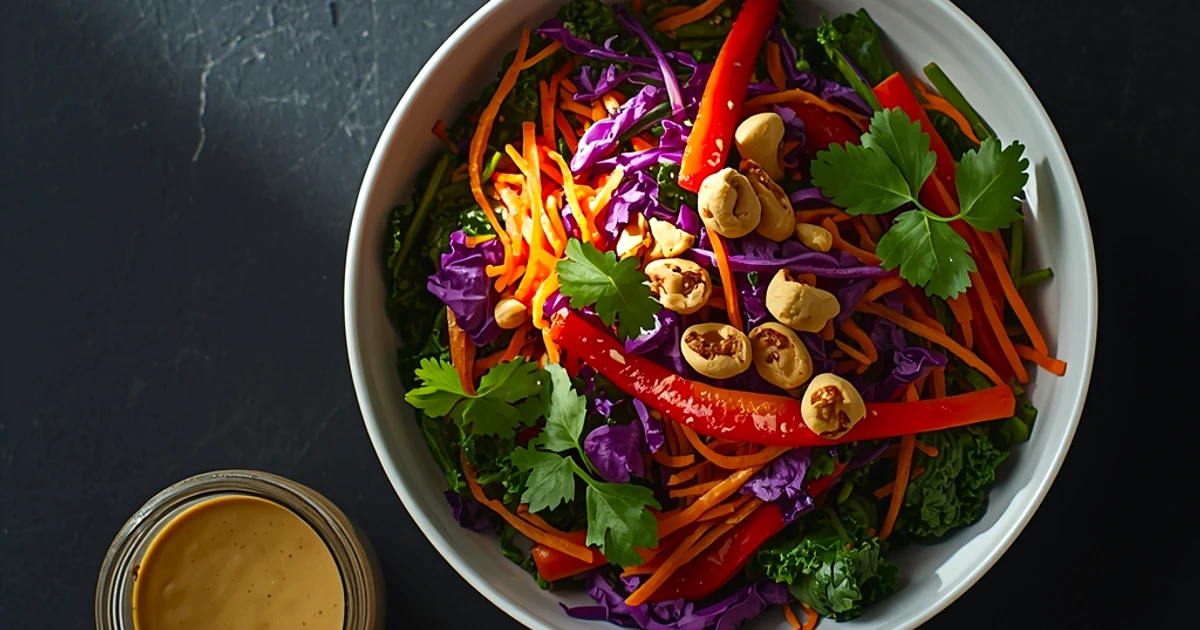 Salade de chou frisé croustillante aux cacahuètes et au gingembre